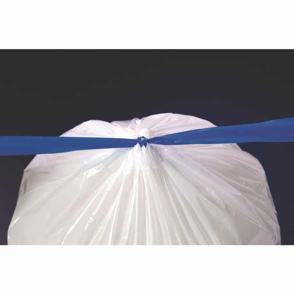 HERITAGE BlueCollar N4828EWRC1 Drawstring Trash Bags, Drawstring, 13 gal, 24" x 28", White, 40 Bags/Roll, 2 Rolls/Box