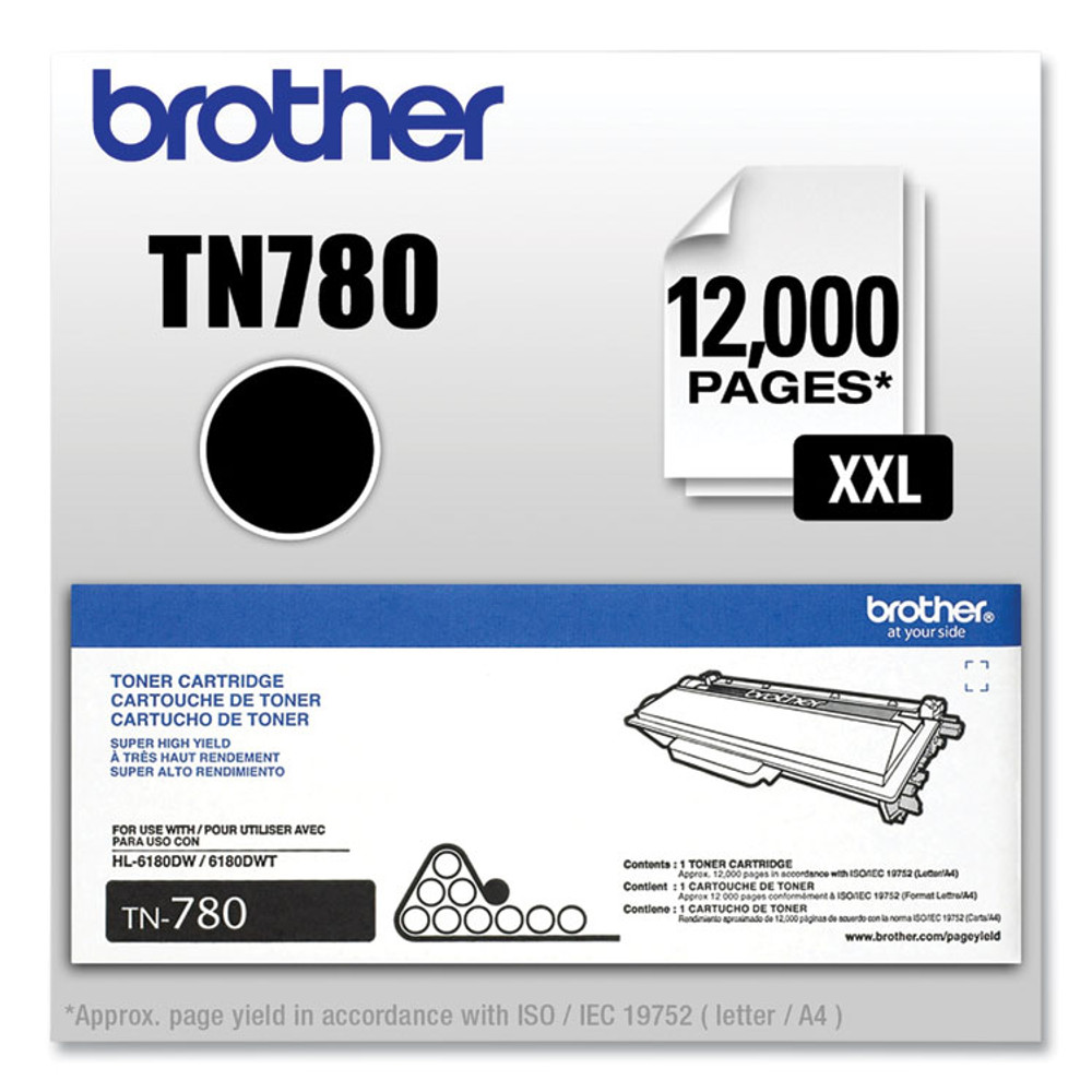 BROTHER INTL. CORP. TN780 TN780 Super High-Yield Toner, 12,000 Page-Yield, Black