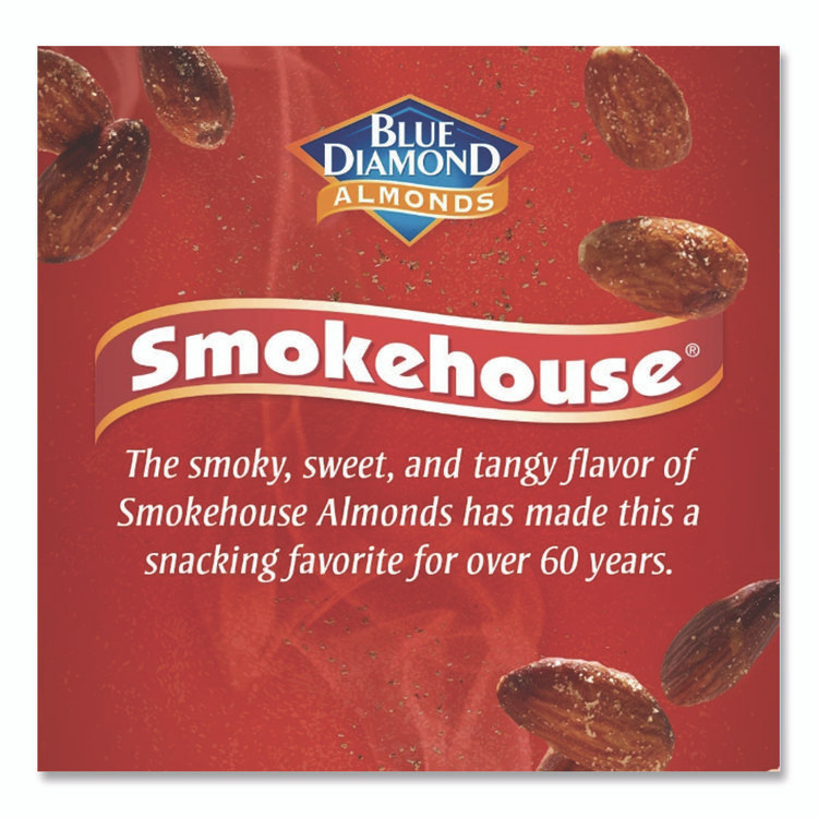 BLUE DIAMOND GROWERS BLU09918 Smokehouse Flavored Almonds, 4 oz Bag, 12 Bags/Box
