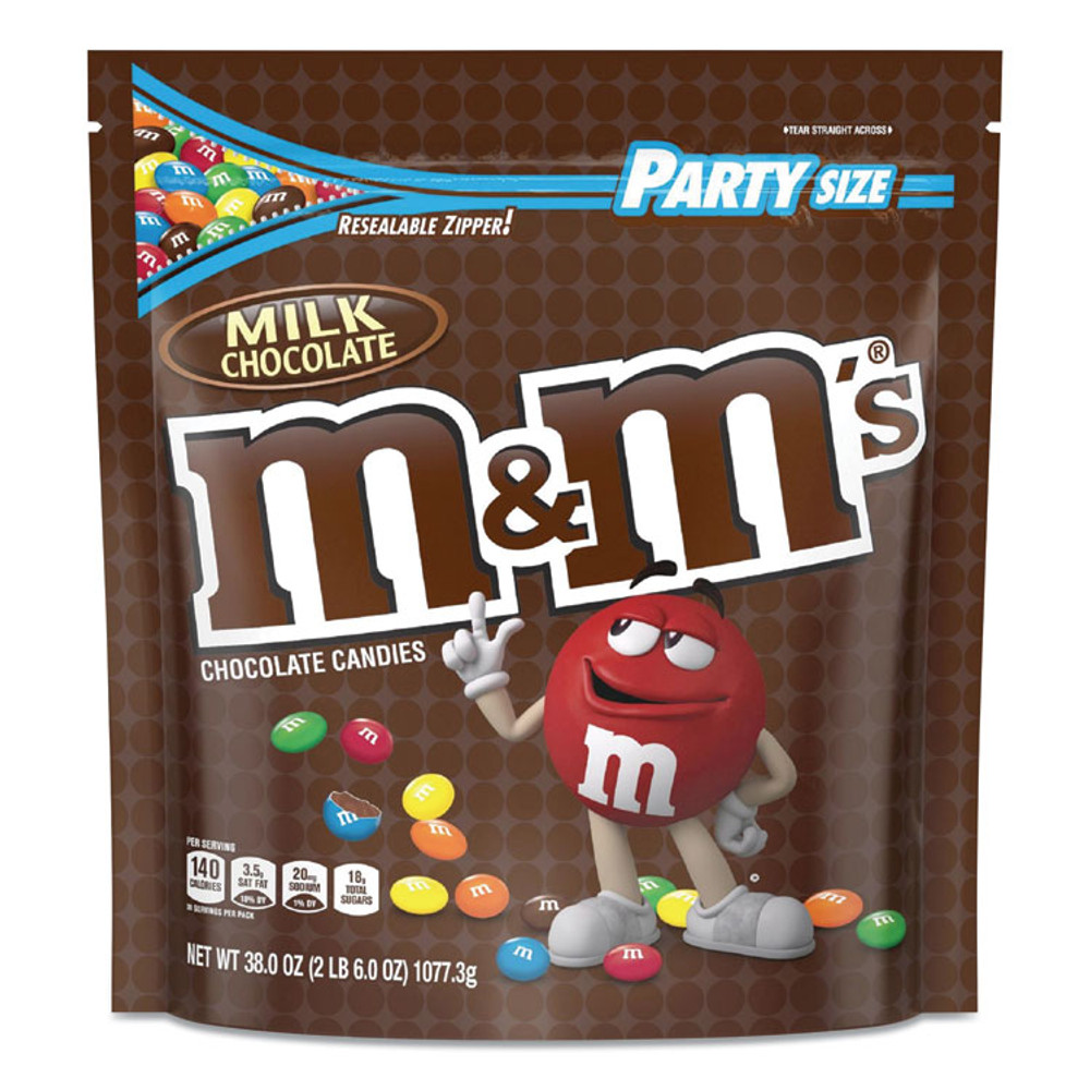 MARS, INC. & M's® 55114 Milk Chocolate Candies, Milk Chocolate, 38 oz Bag