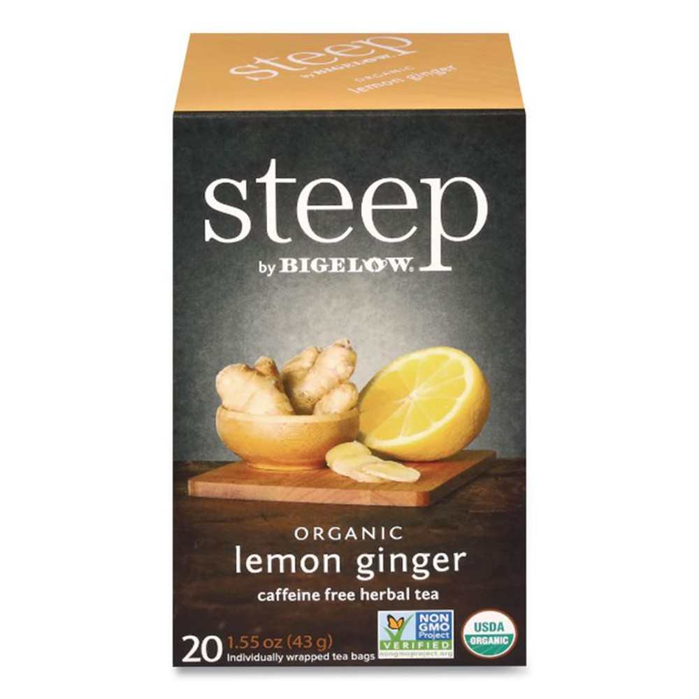 KEURIG DR PEPPER Bigelow® 17704 steep Tea, Lemon Ginger, 1.6 oz Tea Bag, 20/Box