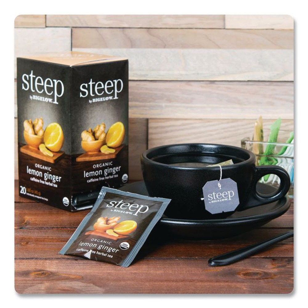 KEURIG DR PEPPER Bigelow® 17704 steep Tea, Lemon Ginger, 1.6 oz Tea Bag, 20/Box