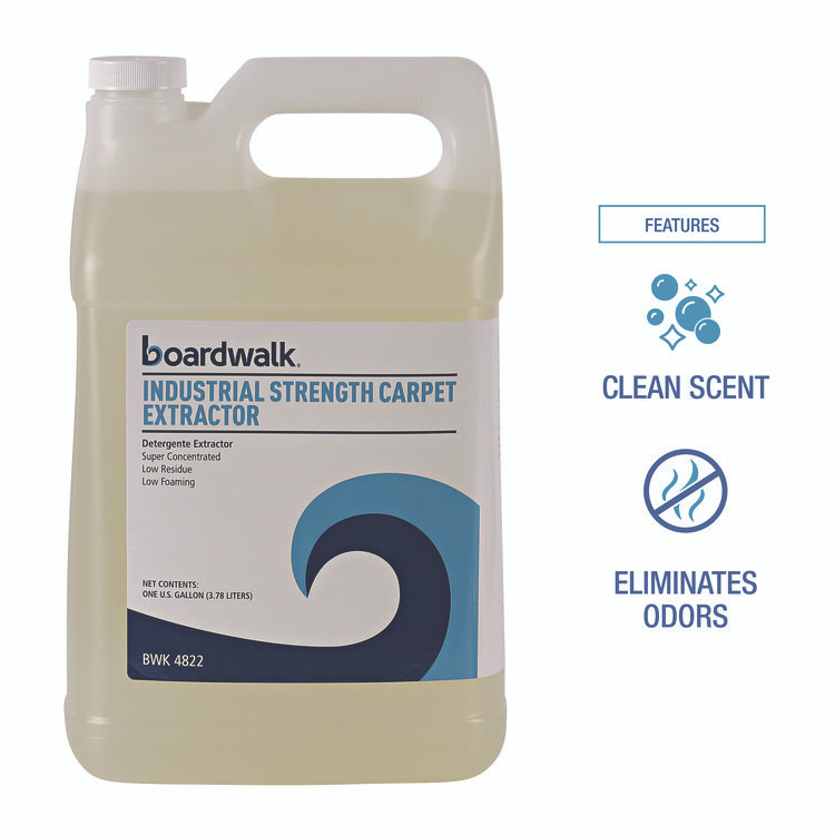 BOARDWALK 4822 Industrial Strength Carpet Extractor, Clean Scent, 1 gal Bottle, 4/Carton