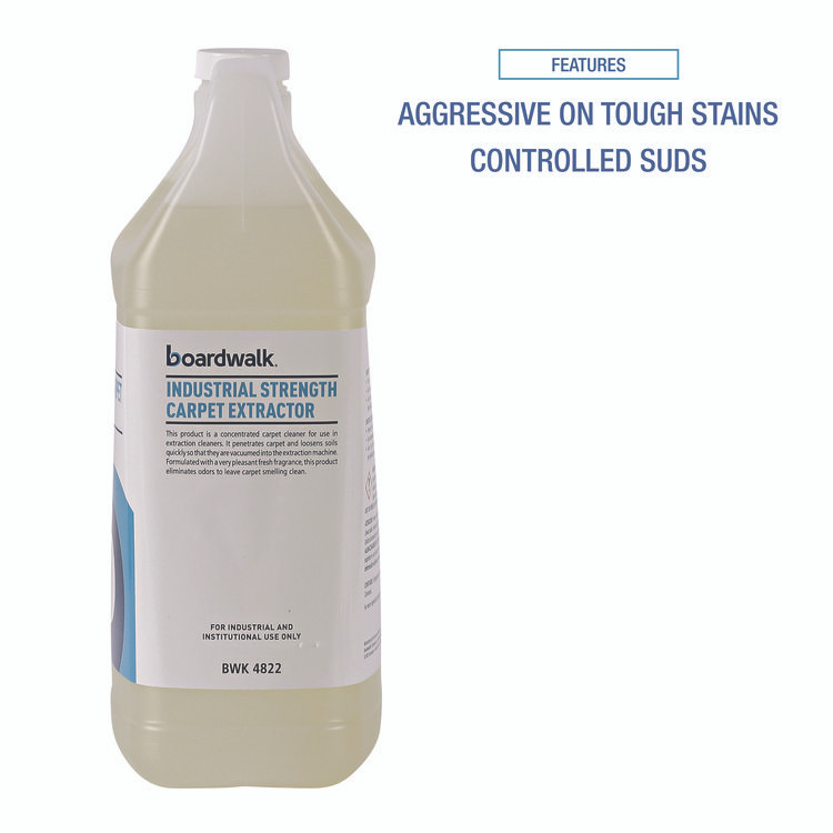 BOARDWALK 4822 Industrial Strength Carpet Extractor, Clean Scent, 1 gal Bottle, 4/Carton