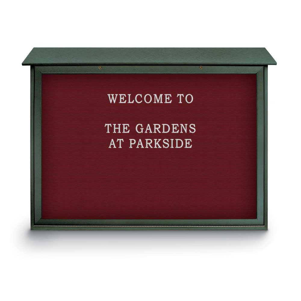 United Visual Products UVDSB5240LB-WOO Enclosed Letter Board: 52" Wide, 40" High, Fabric, Berry