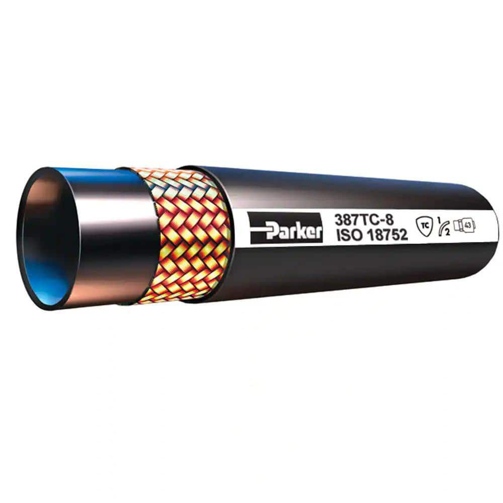 Parker 387-6-RL -6 Hose Size, 3/8" ID x 0.69" OD, 3,000 psi Work Pressure Hydraulic Hose