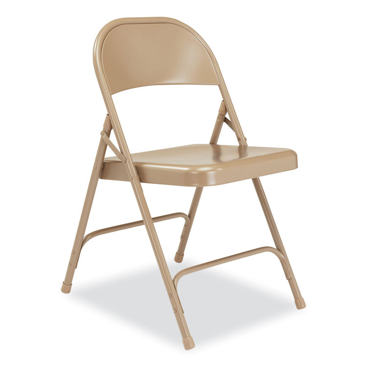 NATIONAL PUBLIC SEATING NPS® 51 50 Series All-Steel Folding Chair, Supports Up to 500 lb, 16.75" Seat Height, Beige Seat, Beige Back, Beige Base, 4/Carton