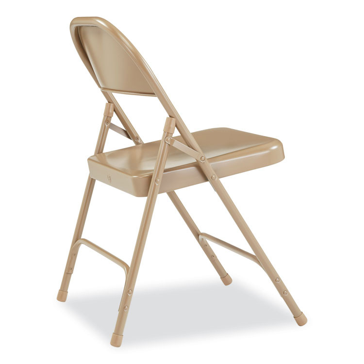 NATIONAL PUBLIC SEATING NPS® 51 50 Series All-Steel Folding Chair, Supports Up to 500 lb, 16.75" Seat Height, Beige Seat, Beige Back, Beige Base, 4/Carton