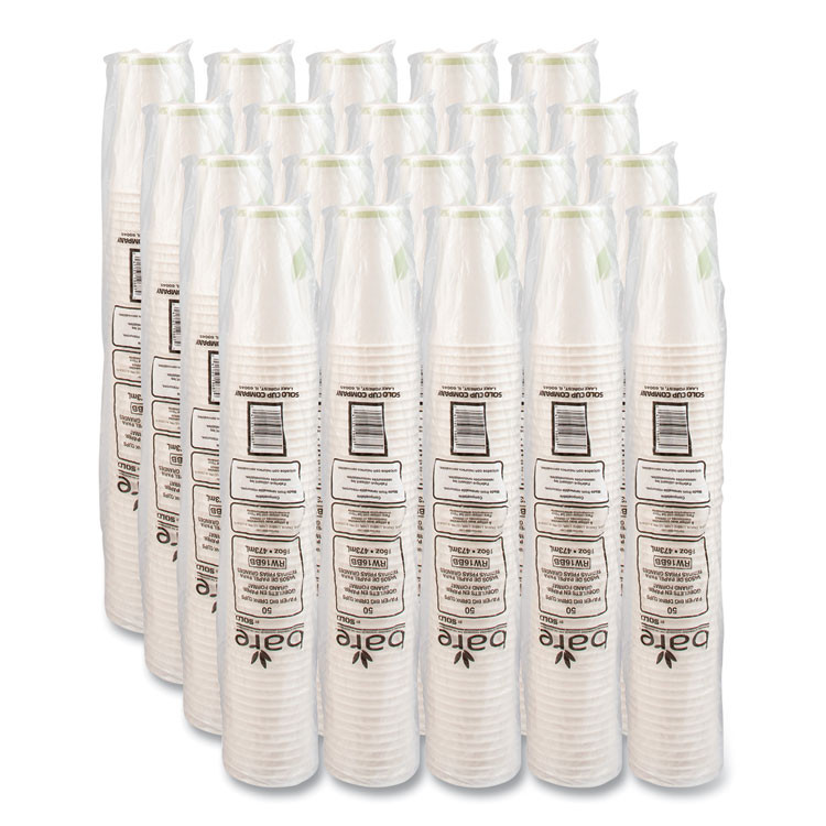 DART SOLO® RW16BBD110CT Bare Eco-Forward Paper Cold Cups, 16 oz, Green/White, 100/Sleeve, 10 Sleeves/Carton
