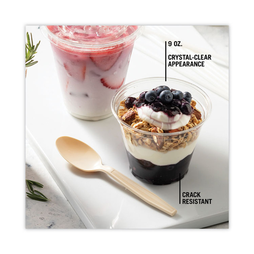 PACTIV EVERGREEN CORPORATION YP9C EarthChoice Recycled Clear Plastic Cold Cups, 9 oz, Clear, 975/Carton