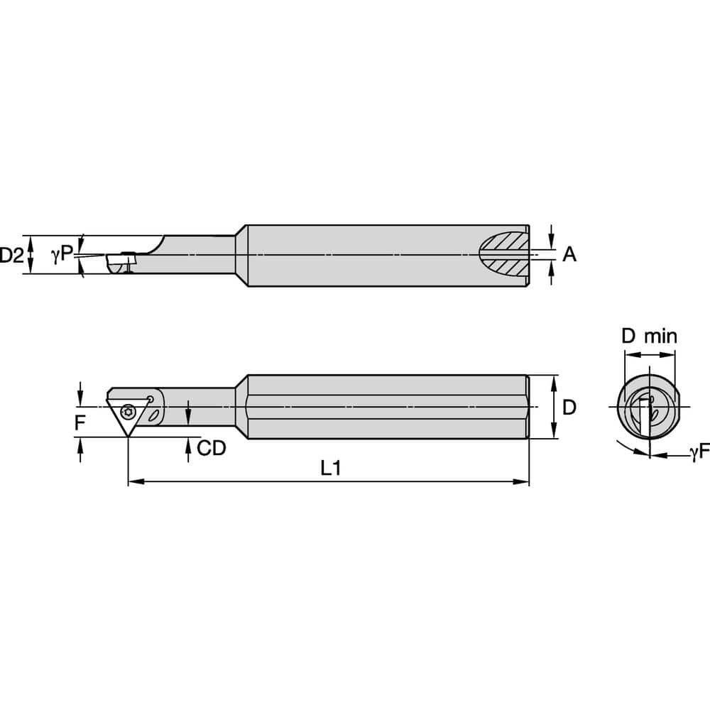 Widia 2825693 Indexable Boring Bars; Minimum Bore Diameter (Decimal Inch): 0.4780 ; Maximum Bore Depth (Decimal Inch): 1.1250 ; Maximum Bore Depth (Inch): 1-1/8 ; Toolholder Style: QSII ; Tool Material: Steel ; Shank Diameter (Decimal Inch): 0.6250