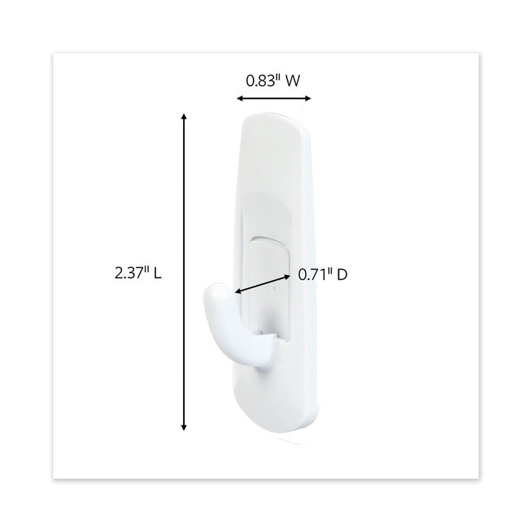 3M/COMMERCIAL TAPE DIV. Command™ 70005128379 Small Utility Hooks, Plastic, White, Supports 1 lb, 6/Pack