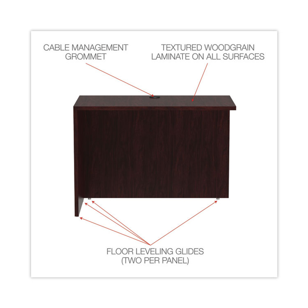 ALERA VA354224MY Alera Valencia Series Reversible Return/Bridge Shell, 42w x 23.63d x 29.5h. Mahogany