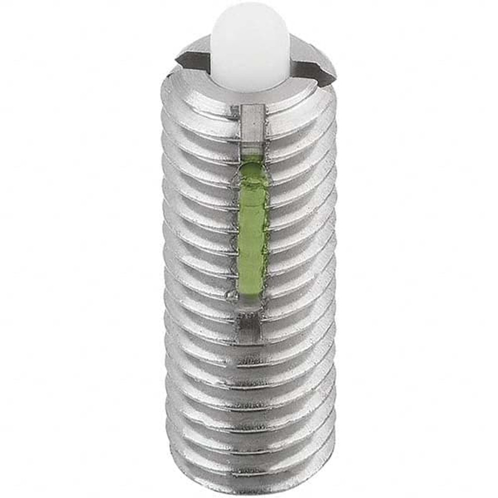 KIPP K0330.05 Threaded Spring Plunger: M5, 0.7087" Thread Length, 0.0945" Dia, 0.0906" Projection