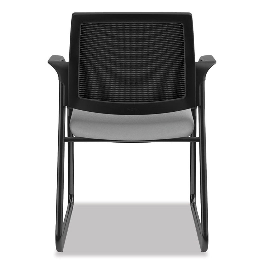 HON COMPANY IB108IMCU22 Ignition Series Mesh Back Guest Chair with Sled Base, Fabric Seat, 25" x 22" x 34", Frost Seat, Black Back, Black Base