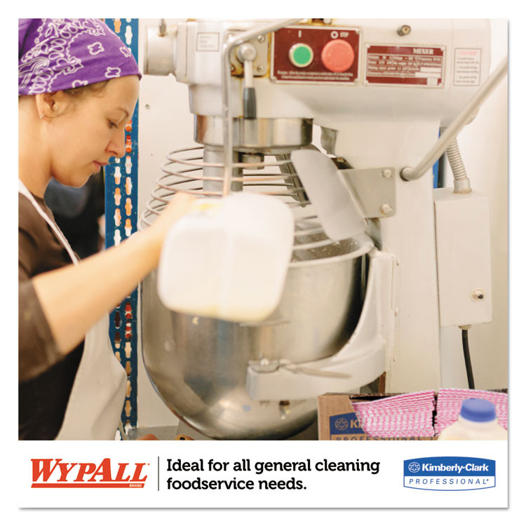 KIMBERLY-CLARK PROFESSIONAL WypAll® 06354 X70 Foodservice Towels, 1-Ply, 12.5 x 23.2, Red, 300/Carton