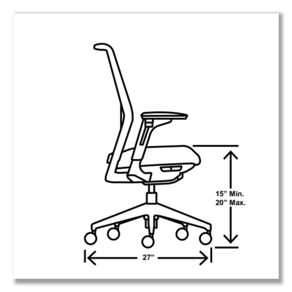 HON COMPANY CRTHSCC10LSS Cipher Mesh Back Task Chair, Supports Up to 300 lb, 15" to 20" Seat Height, Black Seat, Charcoal Back, Charcoal Base