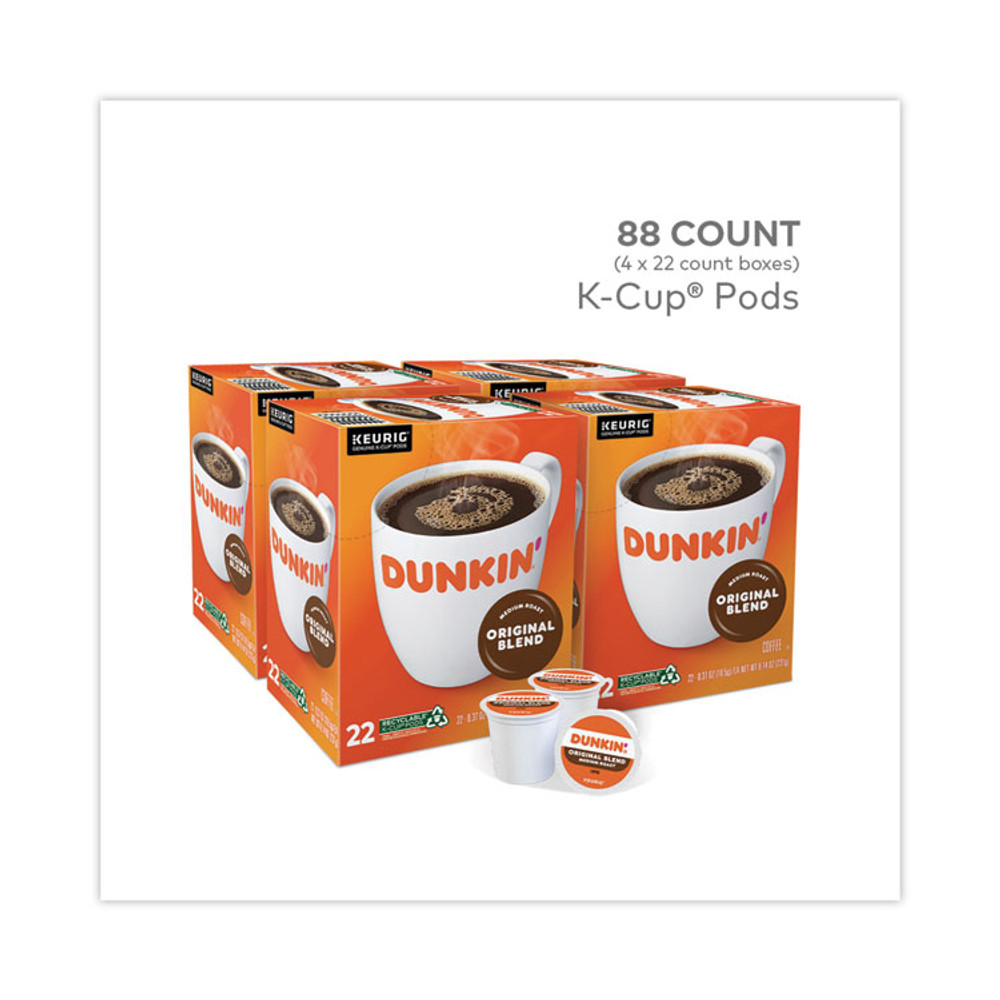 KEURIG DR PEPPER Dunkin Donuts® 400845 K-Cup Pods, Original Blend, 88/Carton