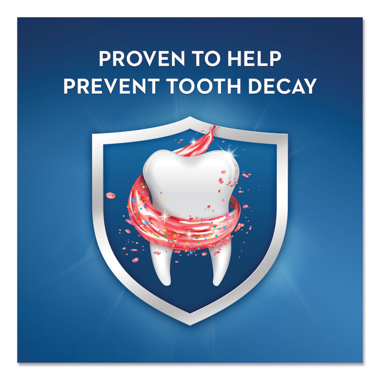 PROCTER & GAMBLE Crest® 40159CT Kids' Sparkle Toothpaste, Bubblegum Flavor, 0.85 oz Tube, 72/Carton