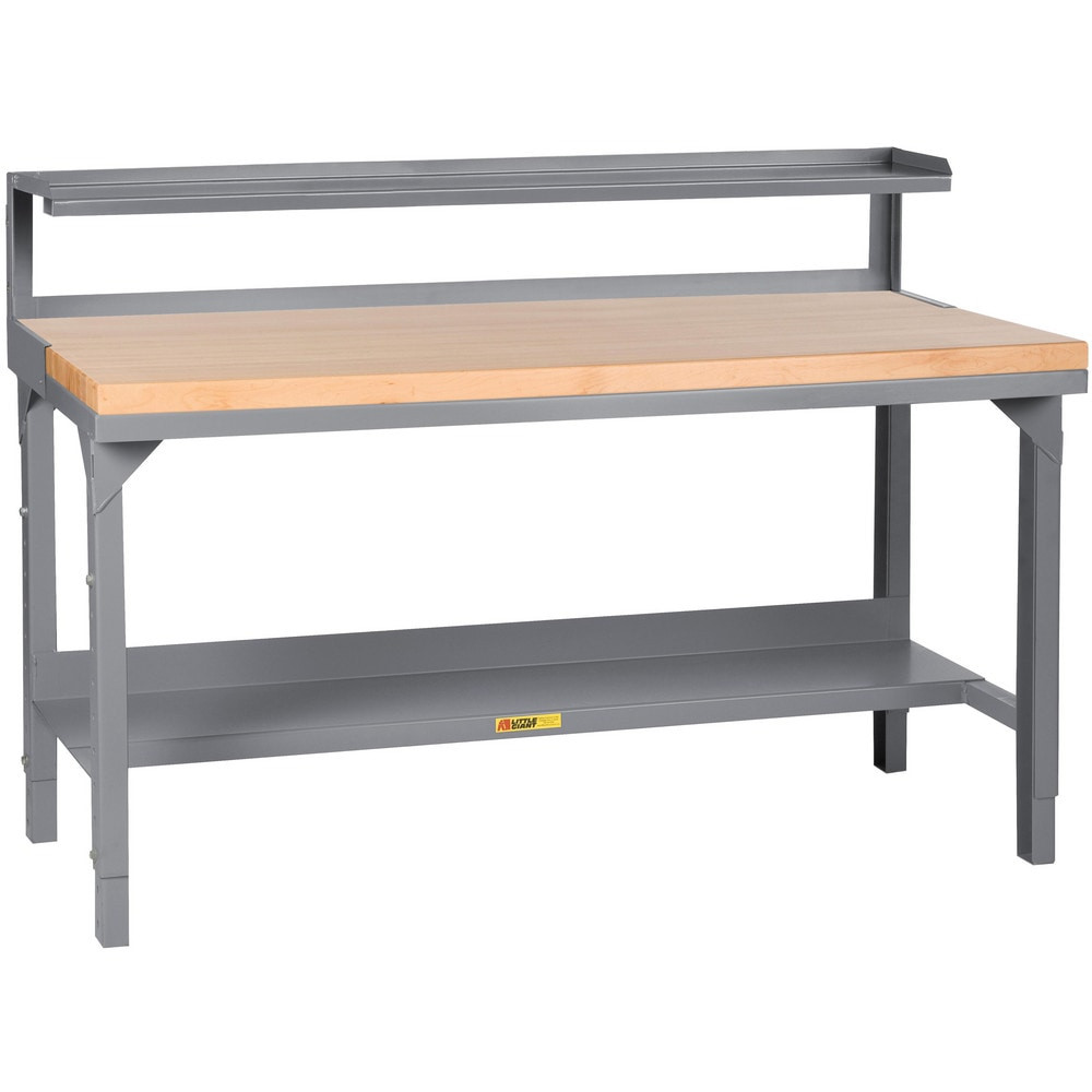 Little Giant. WSJ2-3672-AH-RS Stationary Work Benches, Tables; Bench Style: Welded Work Table ; Edge Type: Square ; Leg Style: 4-Leg; Adjustable Height ; Depth (Inch): 36in ; Color: Gray ; Maximum Height (Inch): 42-3/4in