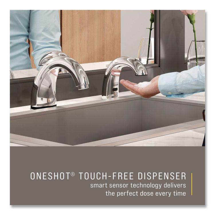 RUBBERMAID COMMERCIAL PROD. 1938171CT One Shot Soap Dispenser - Touch Free, Foam, 800 mL/1,600 mL, 11 x 14 x 3.5, Chrome, 4/Carton