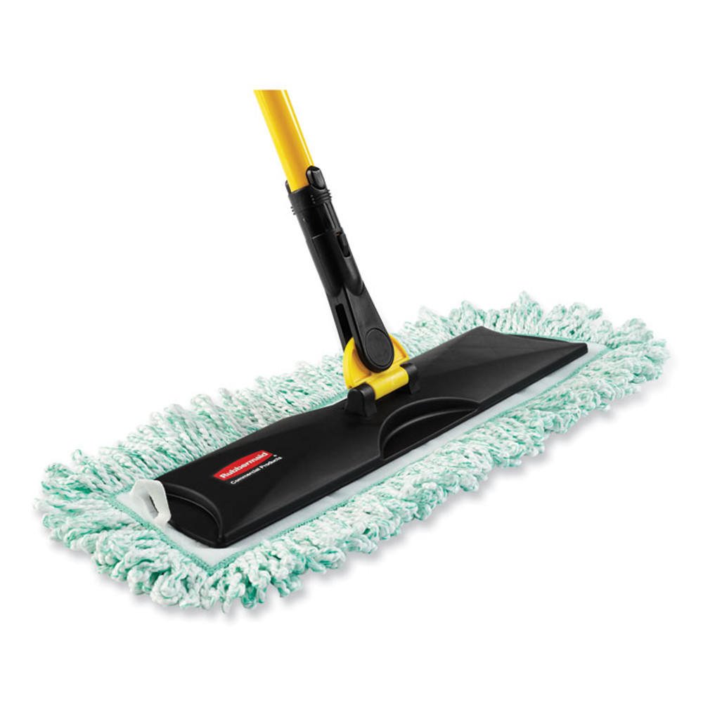 RUBBERMAID COMMERCIAL PROD. HYGEN™ Q460 GRE HYGEN Dust Mop Heads With Fringe, Green, 60 in., Microfiber, Cut-End