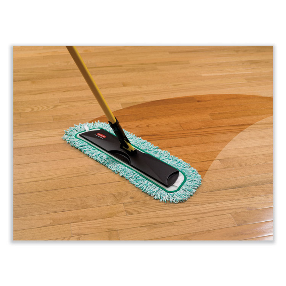 RUBBERMAID COMMERCIAL PROD. HYGEN™ Q460 GRE HYGEN Dust Mop Heads With Fringe, Green, 60 in., Microfiber, Cut-End