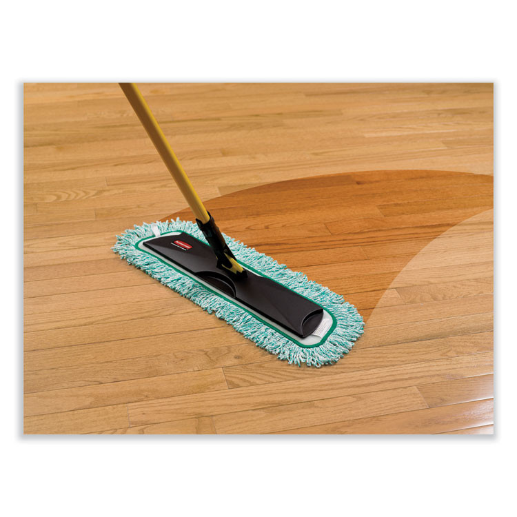 RUBBERMAID COMMERCIAL PROD. HYGEN™ Q460 GRE HYGEN Dust Mop Heads With Fringe, Green, 60", Microfiber, Cut-End