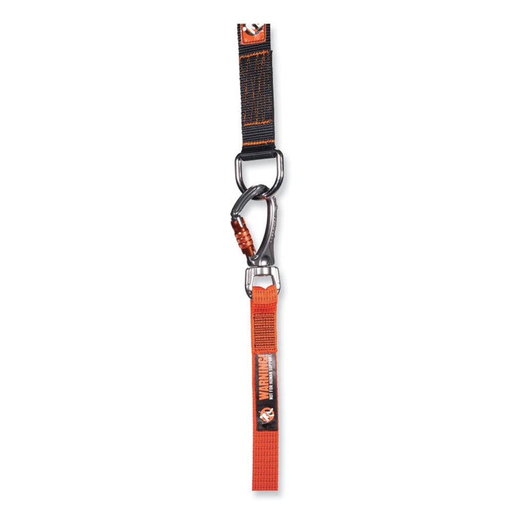 TENACIOUS HOLDINGS, INC. ergodyne® 19149 Squids 3149 Tool Lanyard with XL + Swivel Carabiners, 80 lb Max Work Capacity, 76" Long, Orange/Black