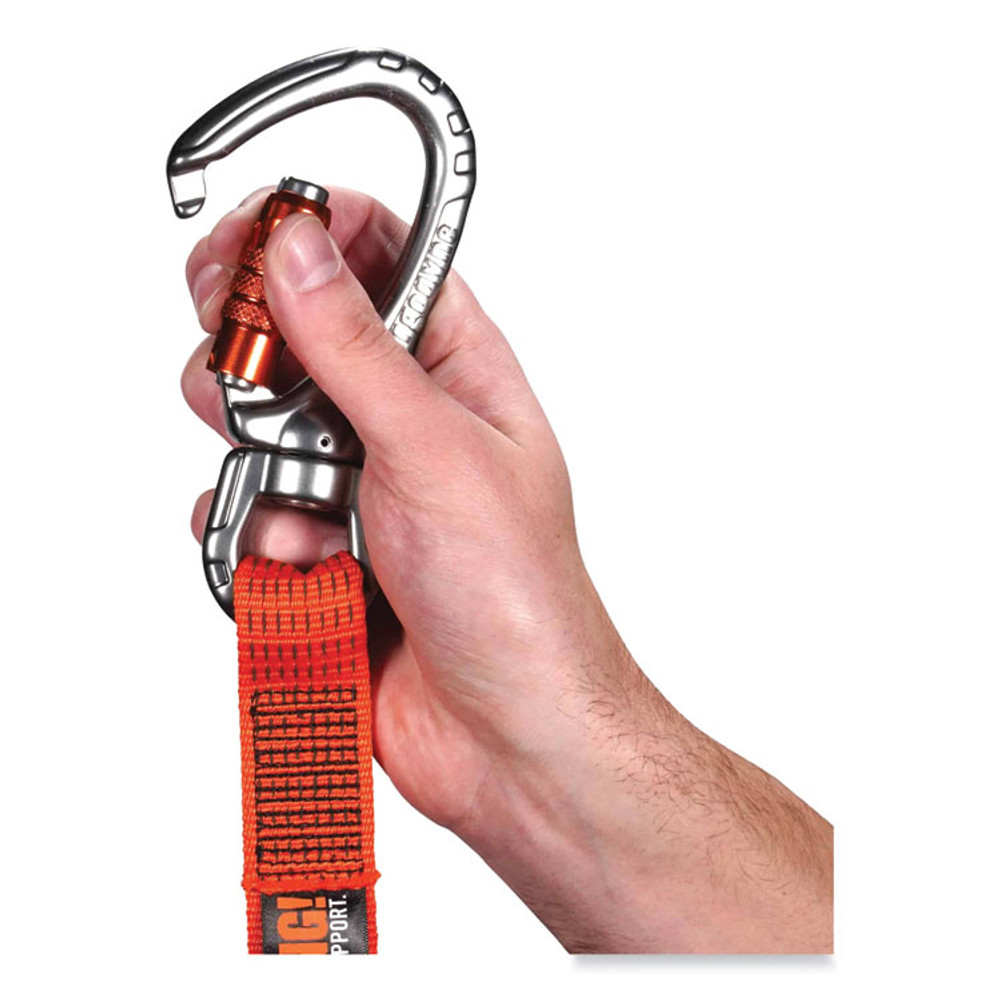 TENACIOUS HOLDINGS, INC. ergodyne® 19149 Squids 3149 Tool Lanyard with XL + Swivel Carabiners, 80 lb Max Work Capacity, 76" Long, Orange/Black