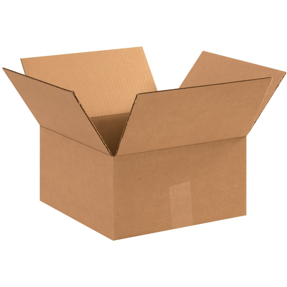 B O X MANAGEMENT, INC. 12126 Partners Brand Flat Corrugated Boxes, 12in x 12in x 6in, Kraft, Pack Of 25