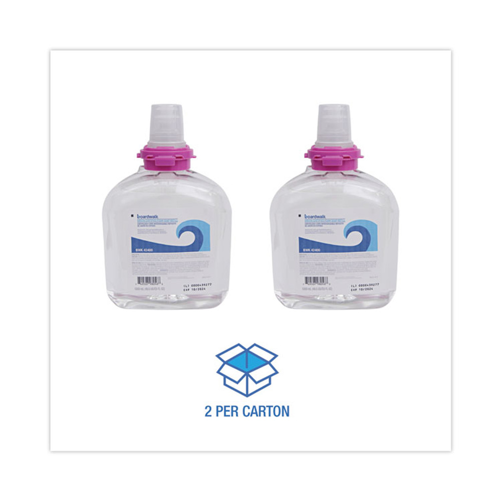 BOARDWALK 42400 Green Certified Foam Soap Refill, Unscented, 1,200 mL, 2/Carton