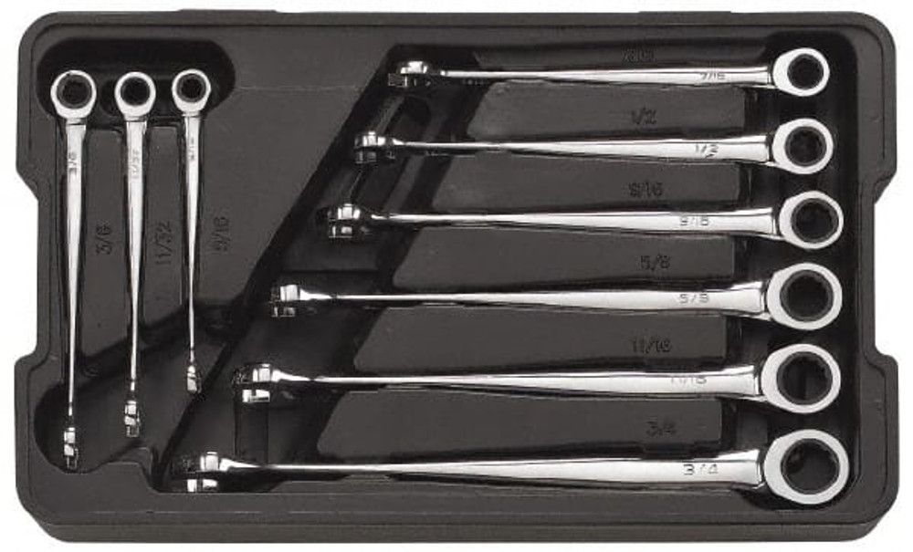 GEARWRENCH 85898 Combination Wrench Set: 9 Pc, 1/2" 11/16" 11/32" 3/4" 3/8" 5/16" 5/8" 7/16" & 9/16" Wrench, Inch