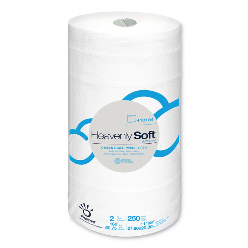SOFIDEL AMERICA Papernet® 410134 Heavenly Soft Special Kitchen Paper Towels, 2-Ply, 11" x 167 ft, White, 12 Rolls/Carton