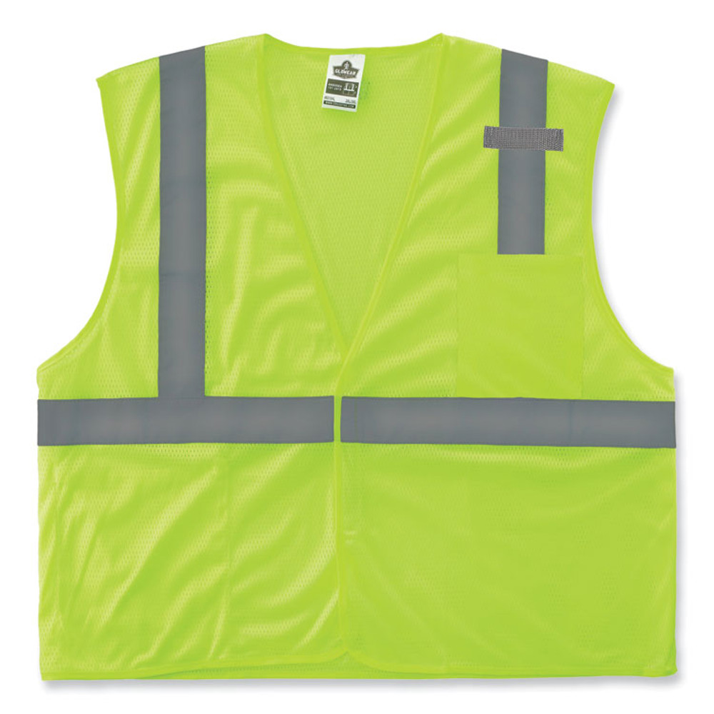 TENACIOUS HOLDINGS, INC. ergodyne® 21027 GloWear 8210HL Class 2 Economy Mesh Hook and Loop Vest, Polyester, 2X-Large/3X-Large, Lime