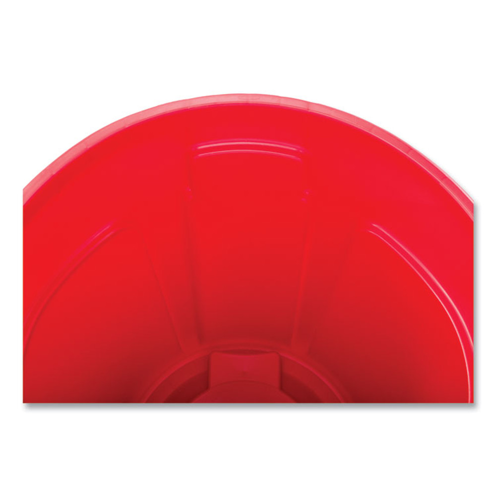 RUBBERMAID COMMERCIAL PROD. 2632 RED Vented Round Brute Container, 32 gal, Plastic, Red