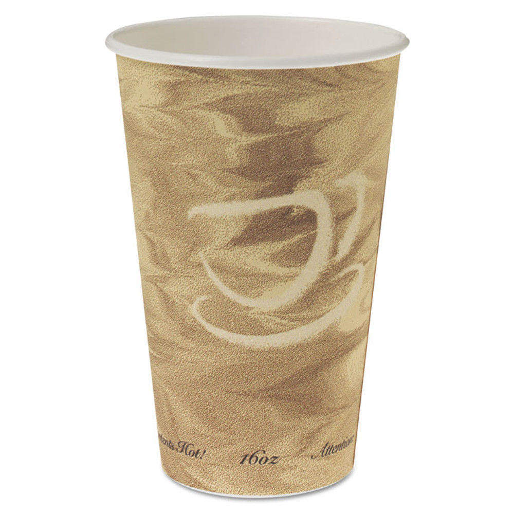 DART SOLO® 316MS Mistique Hot Paper Cups, 16 oz, Brown, 50/Sleeve, 20 Sleeves/Carton