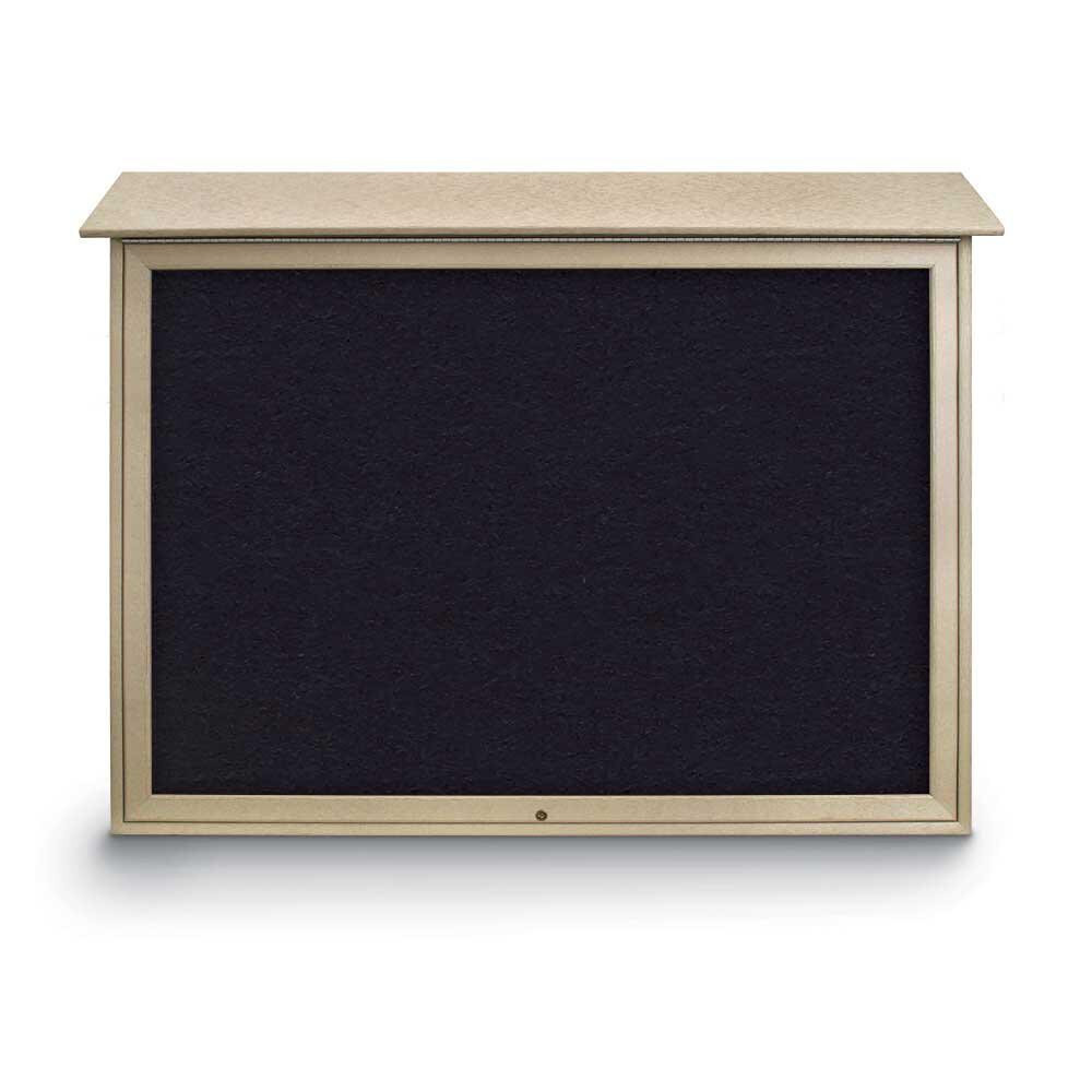 United Visual Products UVSDT5240-SAND- Enclosed Recycled Rubber Bulletin Board: 52" Wide, 40" High, Rubber, Black