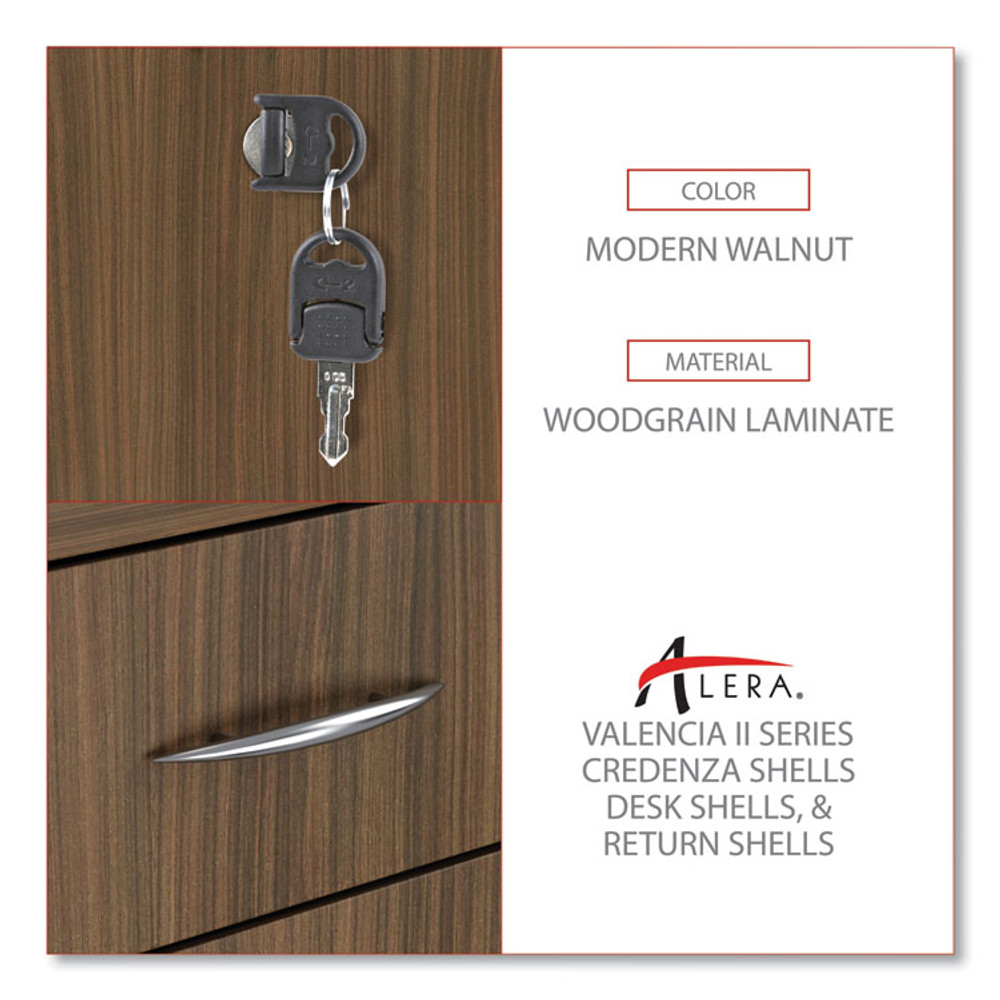 ALERA VA572816WA Alera Valencia Series Mobile Pedestal File, Left/Right, 3-Drawer: Box/Box/File, Legal/Letter, Walnut, 15.88 x 20.5 x 28.38