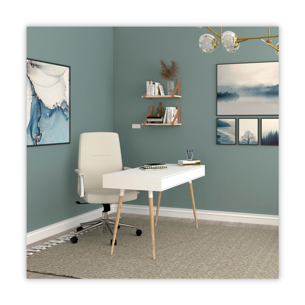 ALERA Workspace by WS4106 Leather Task Chair, Supports Up to 275 lb, 18.19" to 21.93" Seat Height, White Seat, White Back