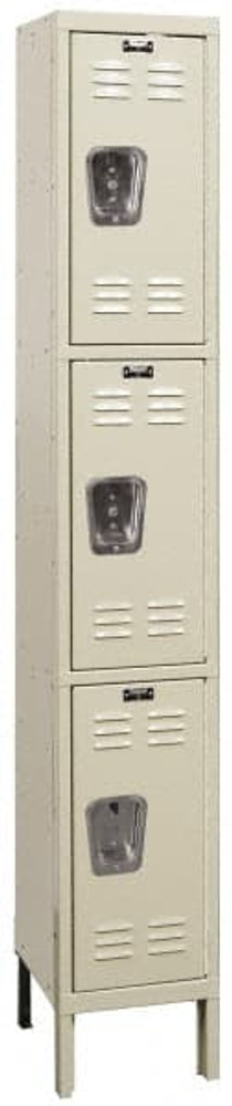 Hallowell U1288-3PT 1-Wide Locker: 12" Wide, 17" Deep, 78" High, Padlock