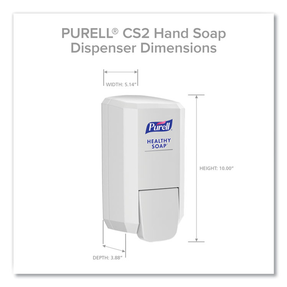 GO-JO INDUSTRIES PURELL® 412106CT CS2 Hand Sanitizer Dispenser, 1,000 mL, 5.14 x 3.83 x 10, White, 6/Carton