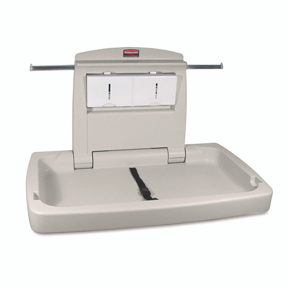 RUBBERMAID COMMERCIAL PROD. 781888 Sturdy Station 2 Baby Changing Table, 33.5 x 21.5, Platinum