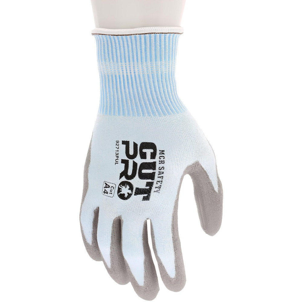 MCR Safety 92713PUL Cut, Puncture & Abrasive-Resistant Gloves: Size L, ANSI Cut A4, ANSI Puncture 3, Polyurethane, HPPE