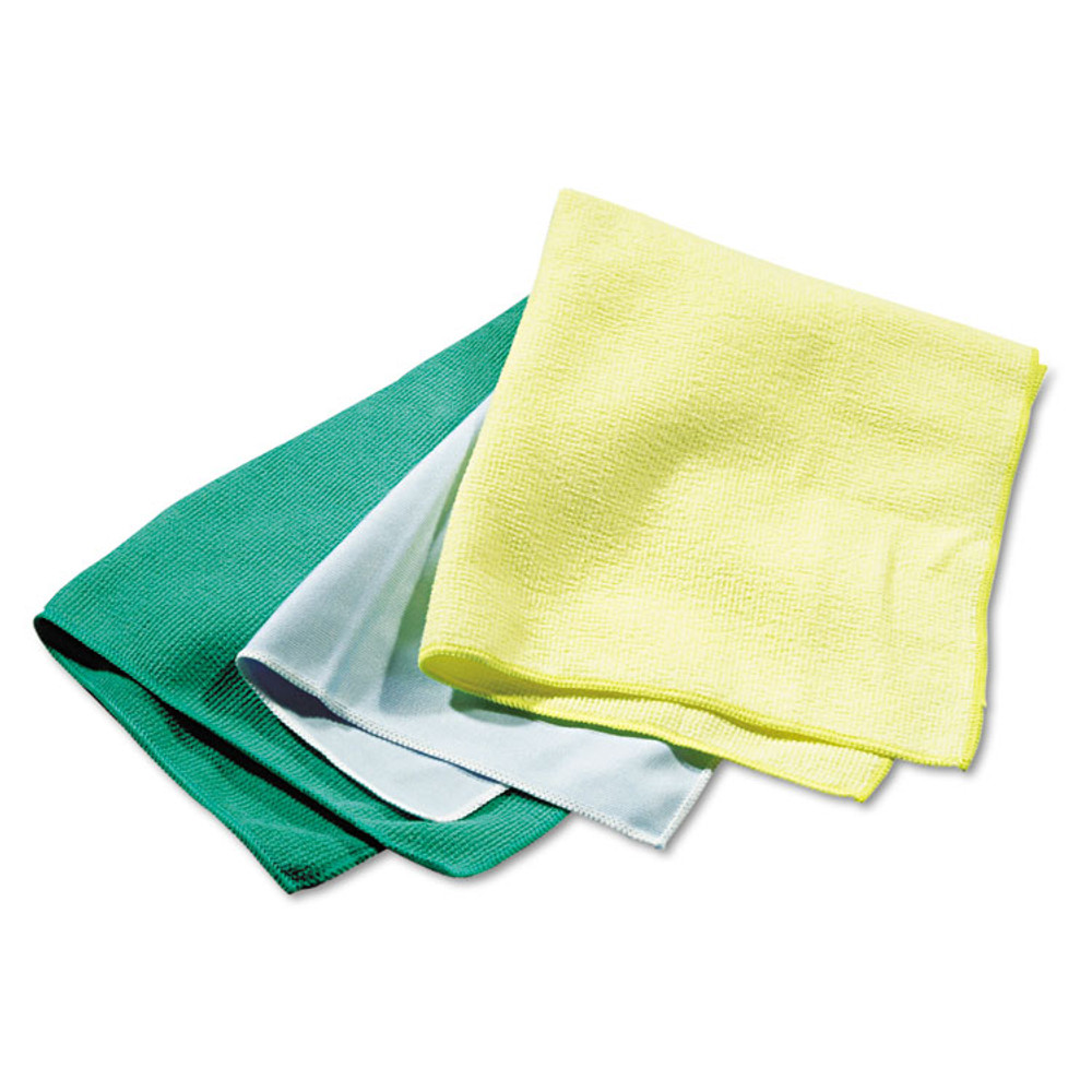 RUBBERMAID COMMERCIAL PROD. Q610 Reusable Cleaning Cloths, Microfiber, 16 x 16, Yellow, 12/Carton