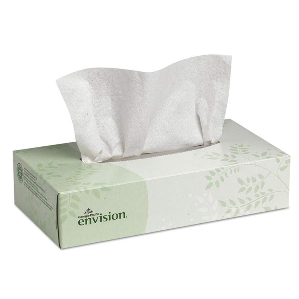 GEORGIA PACIFIC Professional 47410 Envision White Facial Tissue, 2-Ply, White, 100 Sheets/Box, 30 Boxes/Carton