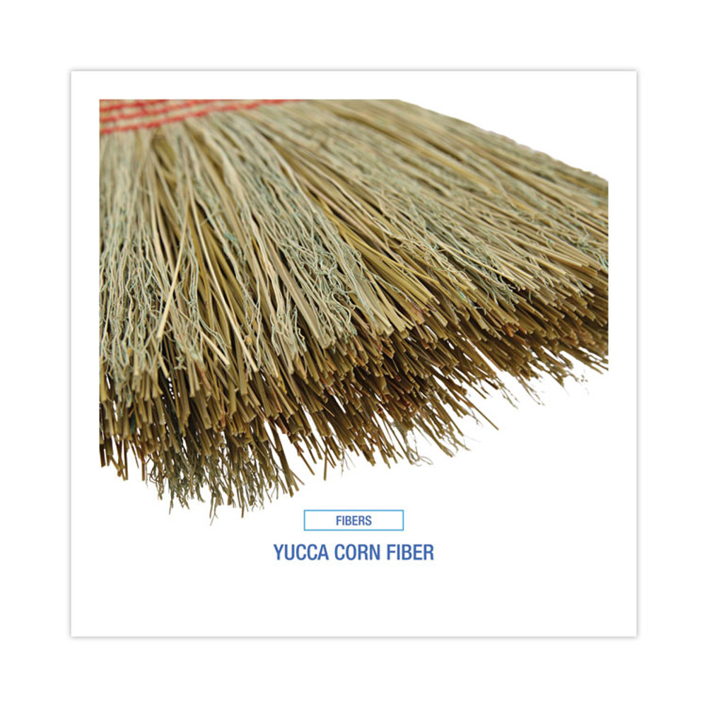 BOARDWALK 926YCT Parlor Broom, Yucca/Corn Fiber Bristles, 56" Overall Length, Natural, 12/Carton