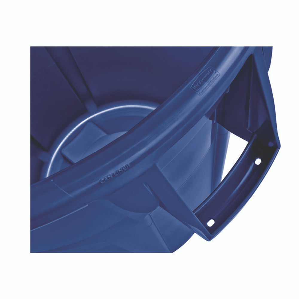 RUBBERMAID COMMERCIAL PROD. 2632 BLU Vented Round Brute Container, 32 gal, Plastic, Blue