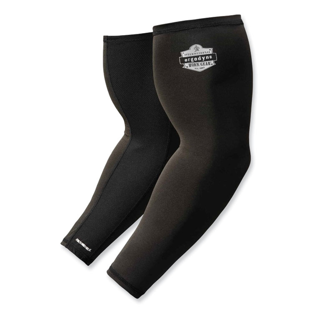 TENACIOUS HOLDINGS, INC. ergodyne® 12383 Chill-Its 6690 Performance Knit Cooling Arm Sleeve, Polyester/Spandex, Medium, Black, 2 Sleeves
