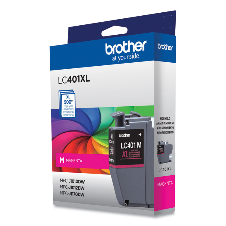 BROTHER INTL. CORP. LC401XLMS LC401XLMS High-Yield Ink, 500 Page-Yield, Magenta